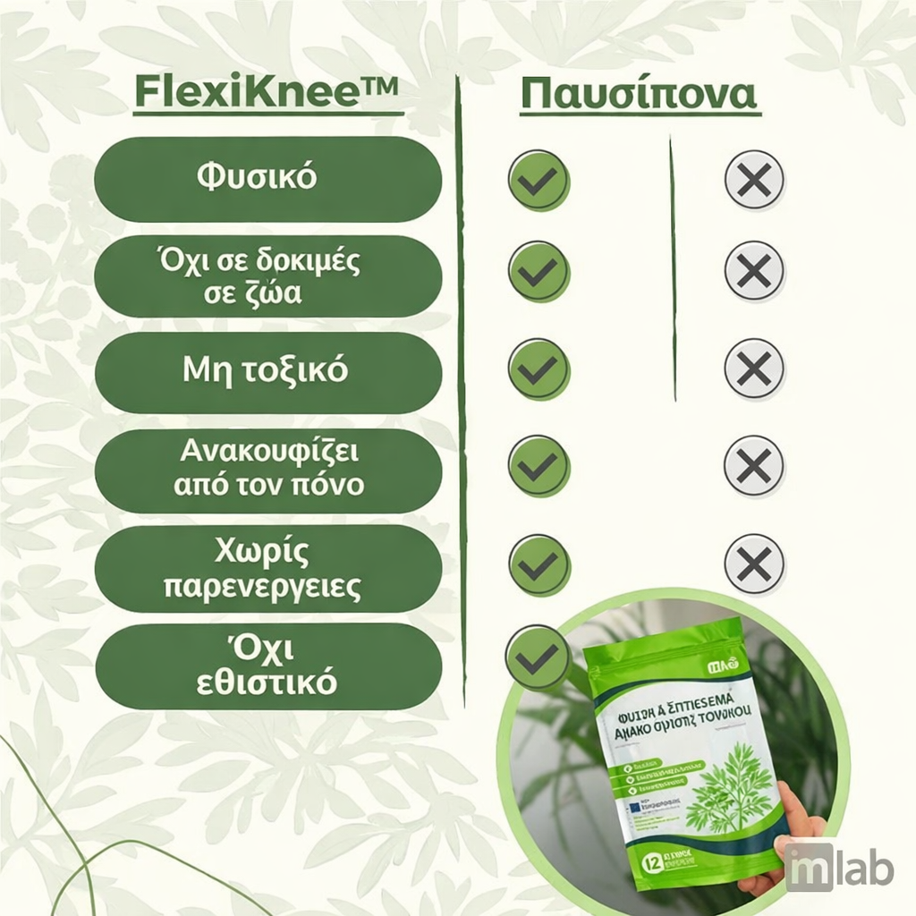 FlexiKnee™️ - Φυσικά επιθέματα για τον πόνο στα γόνατα
