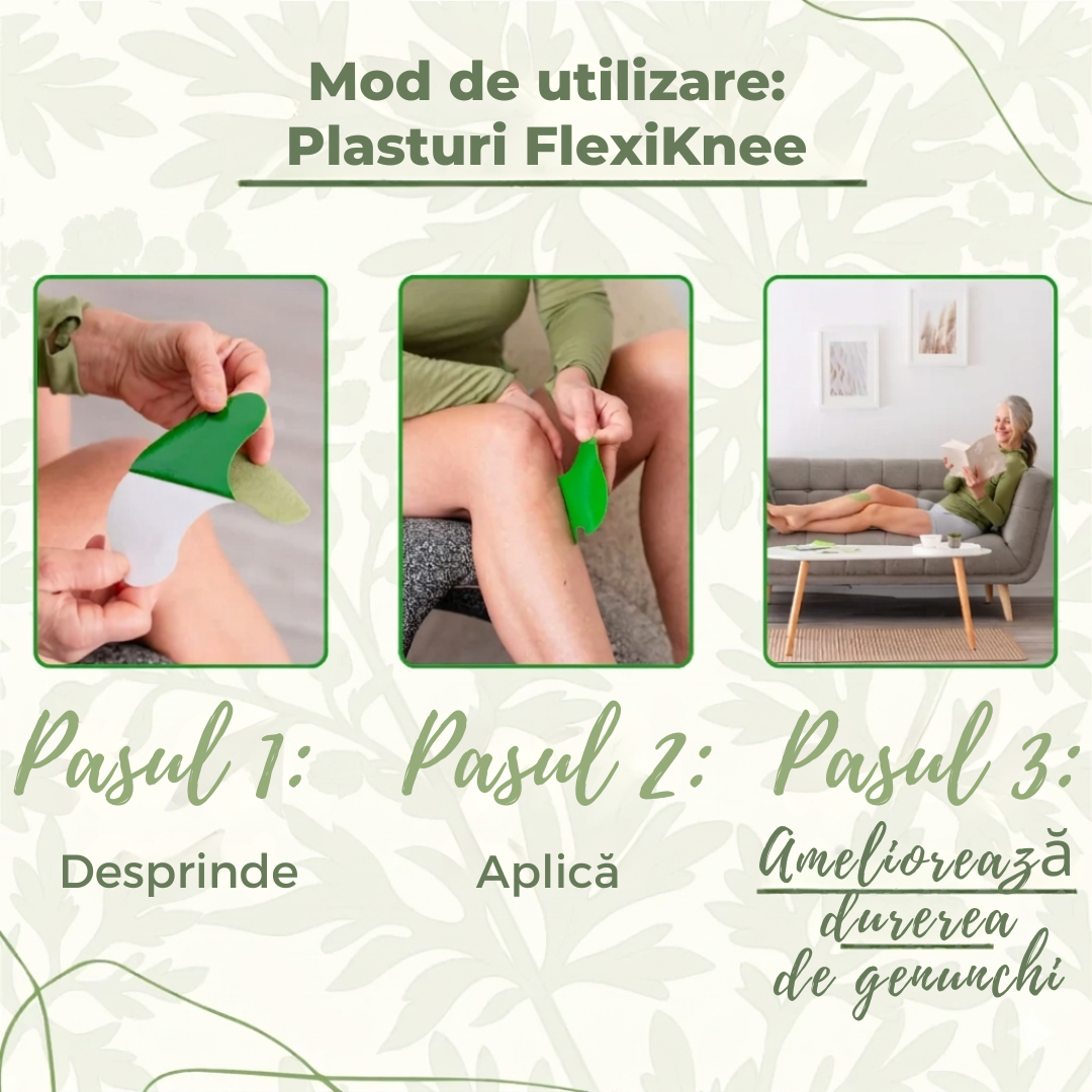 FlexiKnee™️ – Plasturi naturali pentru ameliorarea durerilor de genunchi
